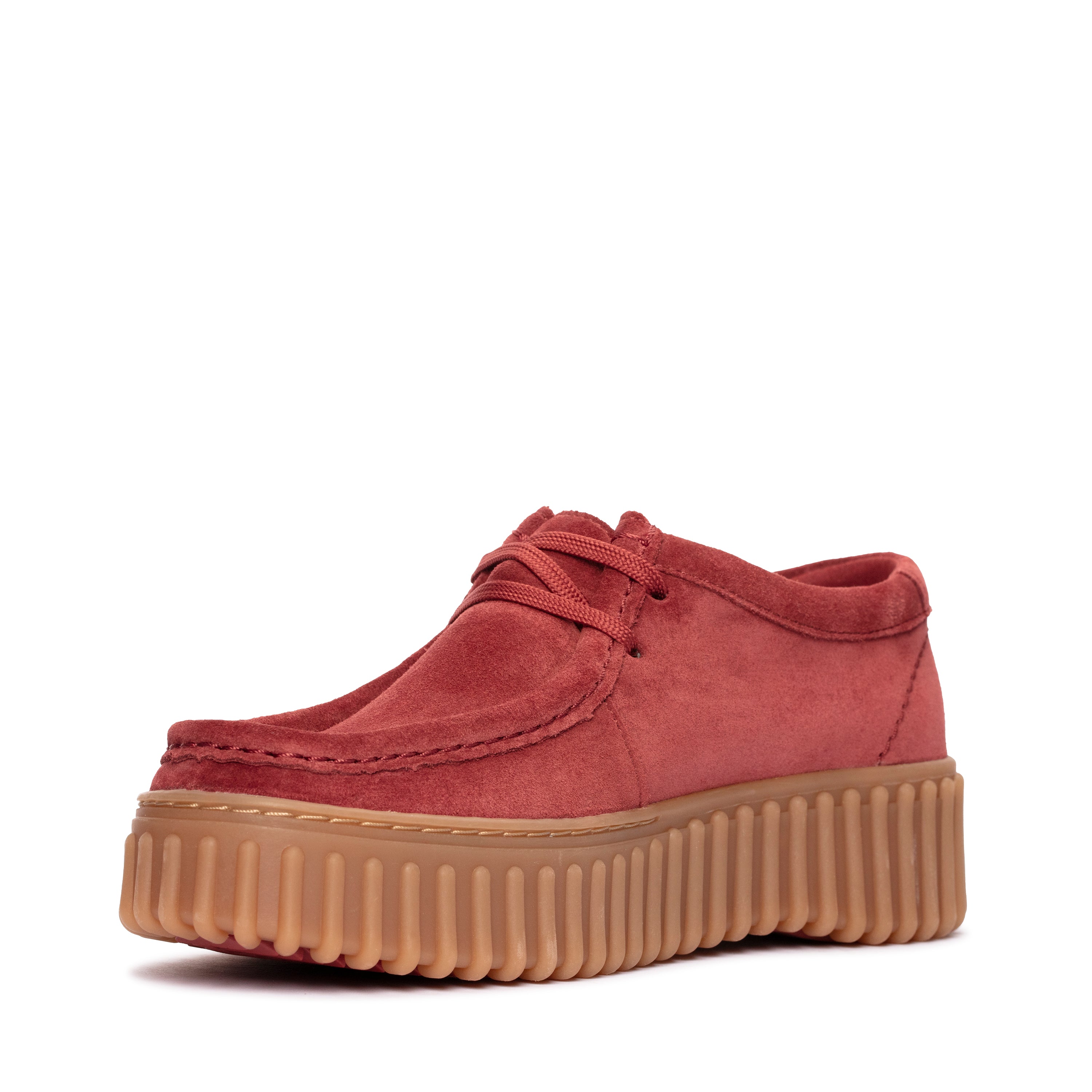 Red sale suede clarks